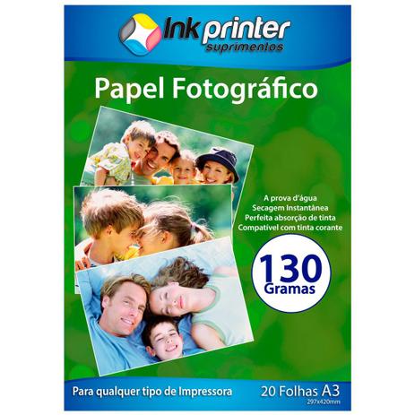 Papel Fotográfico Brilhante Glossy A3 130gr - Inkprinter Menor preço em Papel Fotográfico Brilhante Glossy A3 130gr - Inkprinter