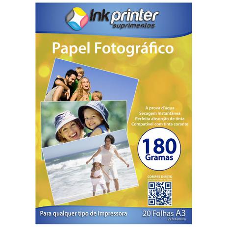 Papel Fotográfico Brilhante Glossy A3 180gr - Inkprinter Menor preço em Papel Fotográfico Brilhante Glossy A3 180gr - Inkprinter