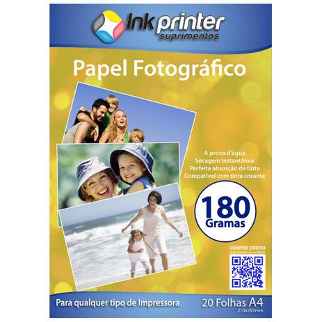 Papel Fotográfico Brilhante Glossy A4 180gr - Ink printer é boa?