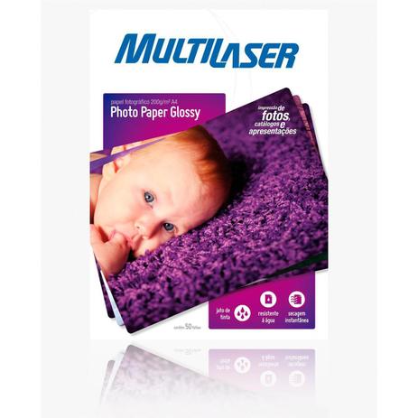 Papel Fotográfico Brilhante Premium A4 50 Folhas Pe012 Multilaser Menor preço em Papel Fotográfico Brilhante Premium A4 50 Folhas Pe012 Multilaser