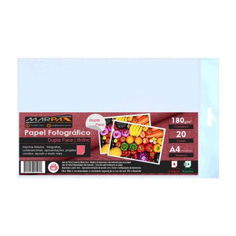 Papel Fotográfico Dupla Face 180g A4 210x297mm Marpax 20Fls é boa?