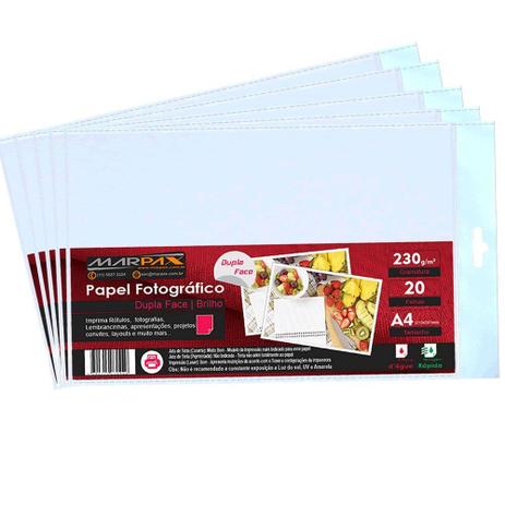 Papel Fotográfico Dupla Face 230g A4 210x297 Marpax 300Fls Menor preço em Papel Fotográfico Dupla Face 230g A4 210x297 Marpax 300Fls