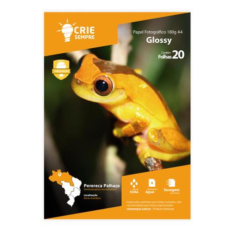 Papel Fotográfico Glossy A4 180g Crie Sempre 20 folhas Menor preço em Papel Fotográfico Glossy A4 180g Crie Sempre 20 folhas