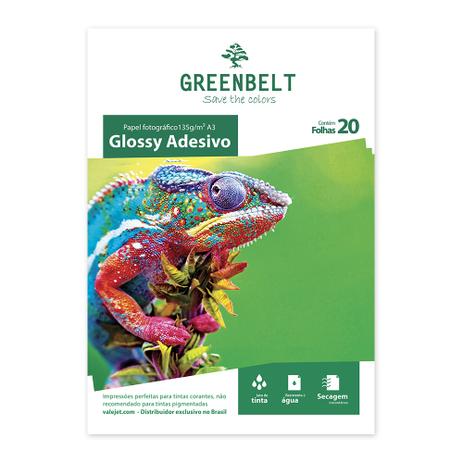 Papel Fotográfico Glossy Adesivo A3 135g Greenbelt 20 folhas Menor preço em Papel Fotográfico Glossy Adesivo A3 135g Greenbelt 20 folhas