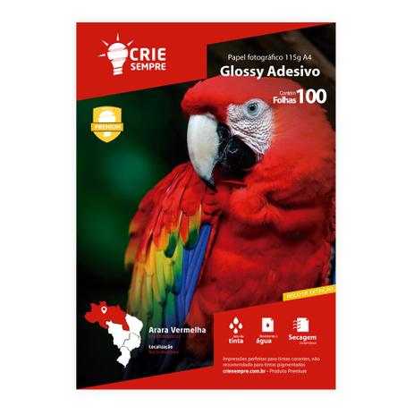 Papel Fotográfico Glossy Adesivo A4 115g Crie Sempre 100 folhas é boa?
