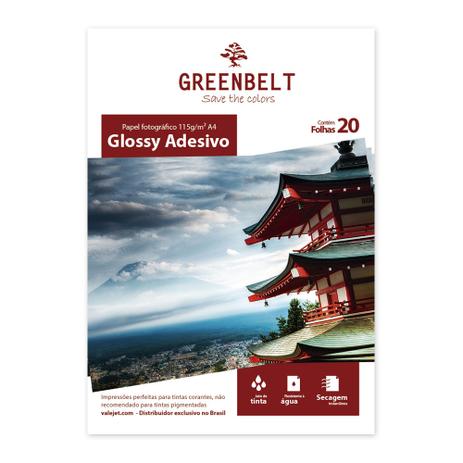 Papel Fotográfico Glossy Adesivo A4 115g Greenbelt 20 folhas Menor preço em Papel Fotográfico Glossy Adesivo A4 115g Greenbelt 20 folhas