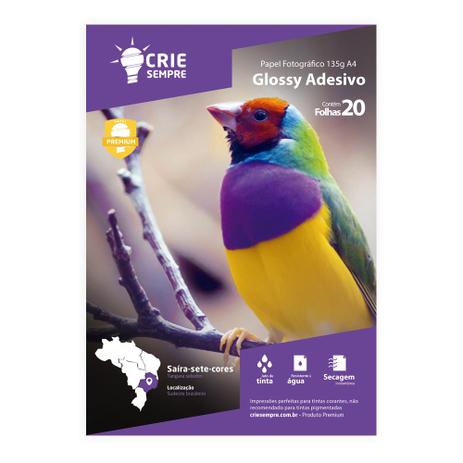 Papel Fotográfico Glossy Adesivo A4 135g Crie Sempre 20 folhas é boa?