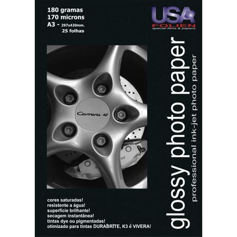 Papel Fotografico INKJET A3 GLOSSY Photo Paper 180G - Usa folien Menor preço em Papel Fotografico INKJET A3 GLOSSY Photo Paper 180G - Usa folien