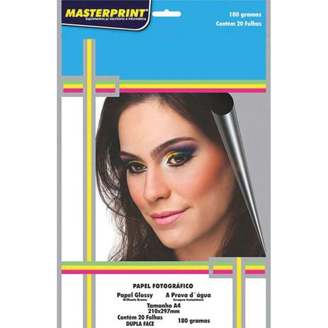 Papel Fotografico INKJET A4 GLOSSY Dupla Face 180G - Masterprint Menor preço em Papel Fotografico INKJET A4 GLOSSY Dupla Face 180G - Masterprint