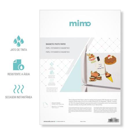 Papel Fotográfico Magnético Mimo - Brilho - A4 - 5 unds Menor preço em Papel Fotográfico Magnético Mimo - Brilho - A4 - 5 unds