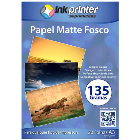 Papel Fotográfico Matte Fosco A3 135gr - Inkprinter é ruim? Papel Fotográfico Matte Fosco A3 135gr - Inkprinter é boa?