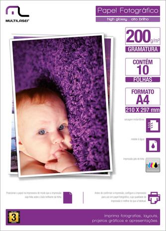 Papel Fotográfico Multilaser A4 200g /m2 COM 10 Folhas - Branco Menor preço em Papel Fotográfico Multilaser A4 200g /m2 COM 10 Folhas - Branco