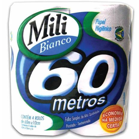 Papel higienico bianco rl com 60m / 4rl / mili Menor preço em Papel higienico bianco rl com 60m / 4rl / mili