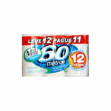 Papel higienico bianco rl com 60m l12 p11 / 12 rl / mili Menor preço em Papel higienico bianco rl com 60m l12 p11 / 12 rl / mili