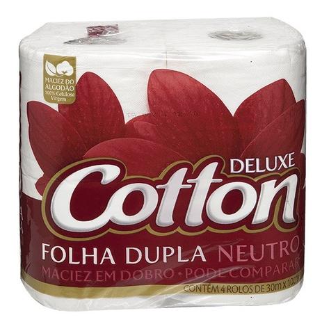 Papel Higiênico Cotton Folha Dupla Neutro 4 Unidades - Cotton soft Menor preço em Papel Higiênico Cotton Folha Dupla Neutro 4 Unidades - Cotton soft