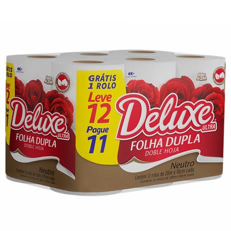 Papel Higiênico Deluxe Folha Dupla 20m L12P11 Menor preço em Papel Higiênico Deluxe Folha Dupla 20m L12P11