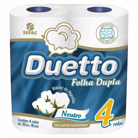 Papel higienico duetto folha dupla com 30m - Sepac Menor preço em Papel higienico duetto folha dupla com 30m - Sepac
