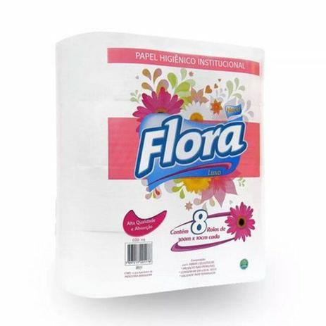 Papel Higiênico Flora Branco Luxo Rolão Institucional 300 M c/ 8 Unidades Menor preço em Papel Higiênico Flora Branco Luxo Rolão Institucional 300 M c/ 8 Unidades