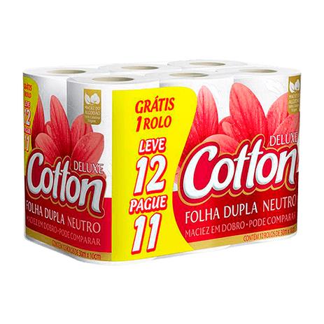 Papel Higiênico Folha Dupla Cotton Neutro 12 Unidades - Cotton soft Menor preço em Papel Higiênico Folha Dupla Cotton Neutro 12 Unidades - Cotton soft