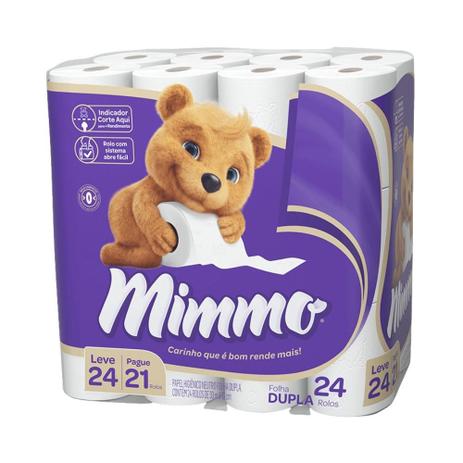 Papel Higiênico Folha Dupla Mimmo Neutro 30M 24 Rolos Menor preço em Papel Higiênico Folha Dupla Mimmo Neutro 30M 24 Rolos