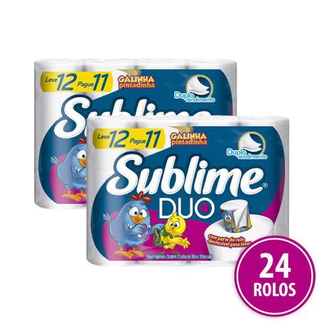 Papel Higienico Folha Dupla Sublime Duo 24 Rolos - Softys Menor preço em Papel Higienico Folha Dupla Sublime Duo 24 Rolos - Softys