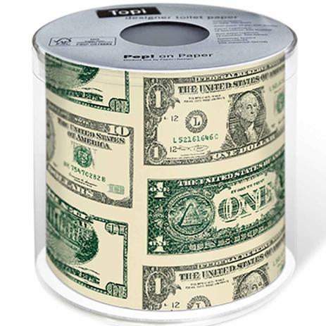 Papel Higiênico Macio Folha Tripla Decorado Notas de Dollar - Precinho justo hu Menor preço em Papel Higiênico Macio Folha Tripla Decorado Notas de Dollar - Precinho justo hu