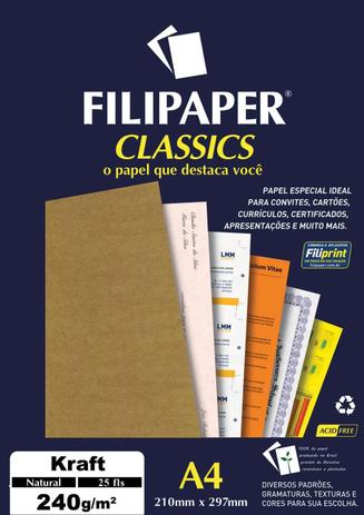 Papel KRAFT Folha KRAFT Natural A4 240G. Filipaper Menor preço em Papel KRAFT Folha KRAFT Natural A4 240G. Filipaper