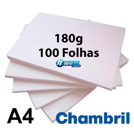 Papel Offset Chambril 180G A4 Branco - 100 Folhas Menor preço em Papel Offset Chambril 180G A4 Branco - 100 Folhas