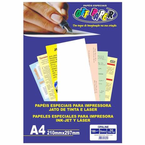 Papel Opaline A4 Branco 180g Off Paper 50 Folhas Menor preço em Papel Opaline A4 Branco 180g Off Paper 50 Folhas