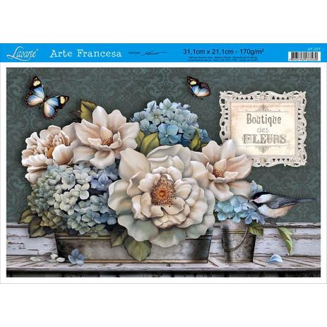 Papel para Arte Francesa Litoarte 21 x 31 cm - Modelo AF-257 Hortênsia Menor preço em Papel para Arte Francesa Litoarte 21 x 31 cm - Modelo AF-257 Hortênsia