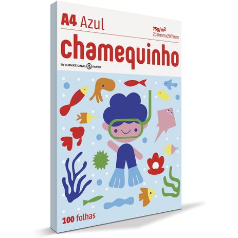 Papel Sulfite Chamex Chamequinho 075 g A4 100 Fls Azul CMX002 Menor preço em Papel Sulfite Chamex Chamequinho 075 g A4 100 Fls Azul CMX002