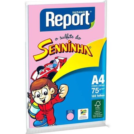 Papel Sulfite Senninha A4 75G 100 Folhas Rosa - Report Menor preço em Papel Sulfite Senninha A4 75G 100 Folhas Rosa - Report