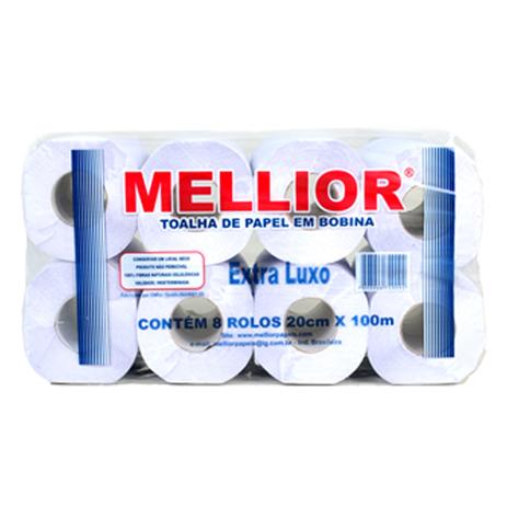 Papel Toalha Bobina Branco C/8 UN 20x100 Mellior Menor preço em Papel Toalha Bobina Branco C/8 UN 20x100 Mellior