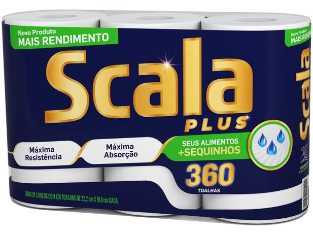 Papel Toalha Folha Dupla Scala Plus 3 Unidades Menor preço em Papel Toalha Folha Dupla Scala Plus 3 Unidades
