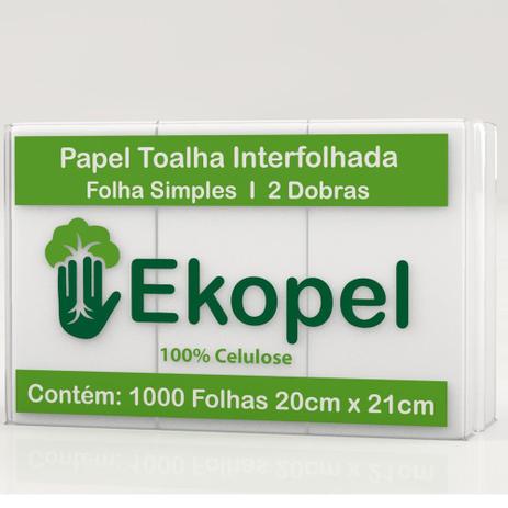 Papel Toalha Interfolha 2 Dobras 20x21cm PT 1000 FL Ekopel Menor preço em Papel Toalha Interfolha 2 Dobras 20x21cm PT 1000 FL Ekopel