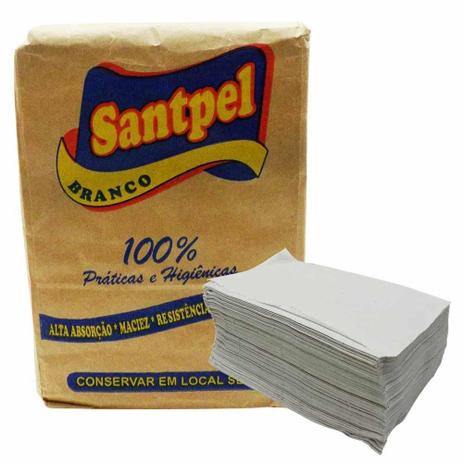 Papel toalha interfolhado branco luxo 20x21 / 1000fls / santpel Menor preço em Papel toalha interfolhado branco luxo 20x21 / 1000fls / santpel