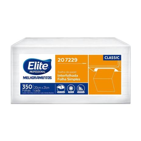 Papel toalha interfolhado folha simples elite classic c/350 - ELITE PROFISSIONAL Menor preço em Papel toalha interfolhado folha simples elite classic c/350 - ELITE PROFISSIONAL