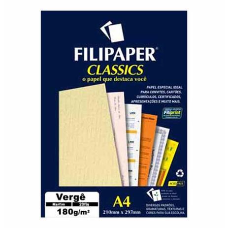 Papel verge a4 120gm2 marfim 1879 / 30fl / filipaper Menor preço em Papel verge a4 120gm2 marfim 1879 / 30fl / filipaper