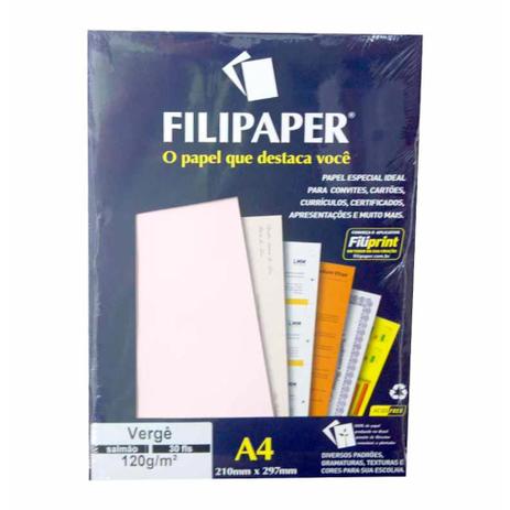 Papel verge a4 120gm2 salmao 1877 / 30fl / filipaper Menor preço em Papel verge a4 120gm2 salmao 1877 / 30fl / filipaper