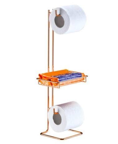 Papeleira de chão com porta objeto rosé gold - future Menor preço em Papeleira de chão com porta objeto rosé gold - future