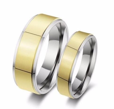 Par Aliança Anel Tungstênio 6mm E 8mm Banhada Ouro 18k - Margo bonita Menor preço em Par Aliança Anel Tungstênio 6mm E 8mm Banhada Ouro 18k - Margo bonita