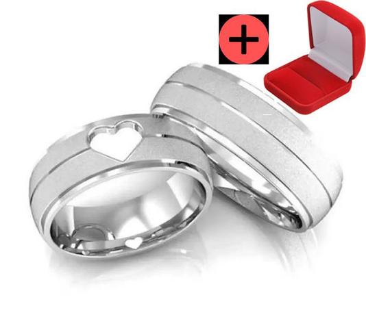 Par Alianças Compromisso Namoro 6mm Prata Barata Coração - Jewelery -  Aliança - Magazine Luiza