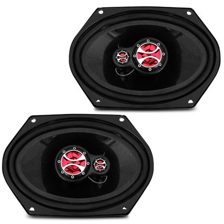 Menor preço em Par Alto Falante Foxer 5x7” Polegadas 100W RMS 4 Ohms Triaxial Bobina Simples Preto Vermelho FZ.57P