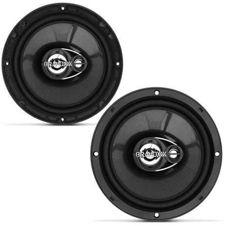 Menor preço em Par Alto Falantes Bravox Linha Premium TR6 P 6” 140W RMS 4 Ohms Bobina Simples Triaxial