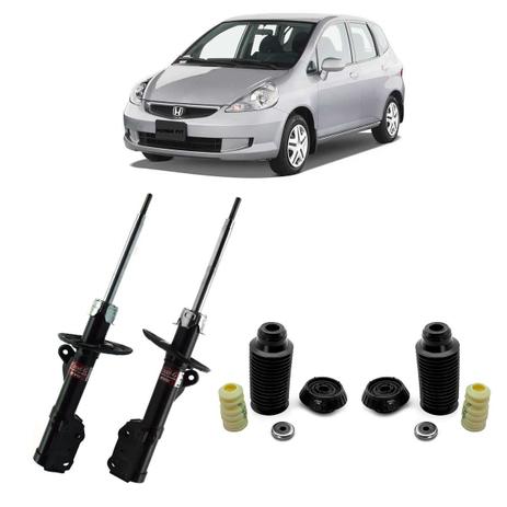 Par Amortecedores Dianteiros + Kit Batente Coxim Honda Fit 2003 à 2008 - Kayaba steering Menor preço em Par Amortecedores Dianteiros + Kit Batente Coxim Honda Fit 2003 à 2008 - Kayaba steering