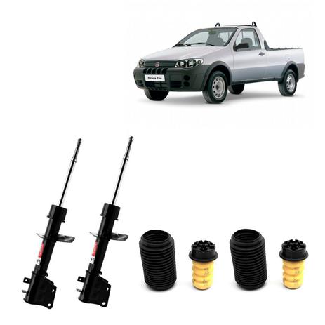 Par Amortecedores Dianteiros Kyb Com Kit Rc Borrachas Fiat Strada 2001 Em Diante - Kayaba steering Menor preço em Par Amortecedores Dianteiros Kyb Com Kit Rc Borrachas Fiat Strada 2001 Em Diante - Kayaba steering