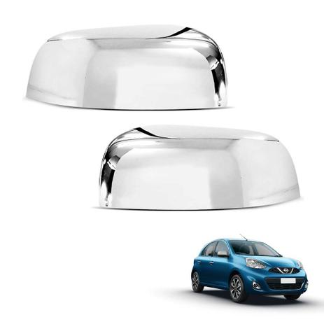 Par Aplique Capa Retrovisor Cromado Nissan March - Shekparts Menor preço em Par Aplique Capa Retrovisor Cromado Nissan March - Shekparts