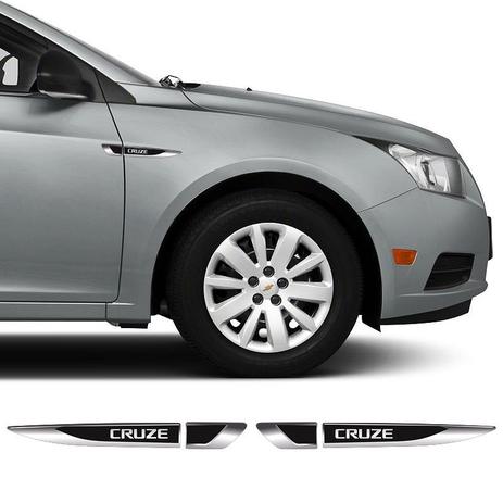 Menor preço em Par Aplique Lateral Cruze Emblema Black Resinado Chevrolet - Sportinox