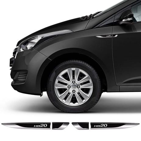 Par Aplique Lateral Hyundai Hb20 2013/2019 Emblema Resinado - Sportinox Menor preço em Par Aplique Lateral Hyundai Hb20 2013/2019 Emblema Resinado - Sportinox