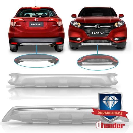 Par Aplique Protetor Parachoque Dianteiro + Traseiro Honda Hr-v Prata - Dfender Menor preço em Par Aplique Protetor Parachoque Dianteiro + Traseiro Honda Hr-v Prata - Dfender